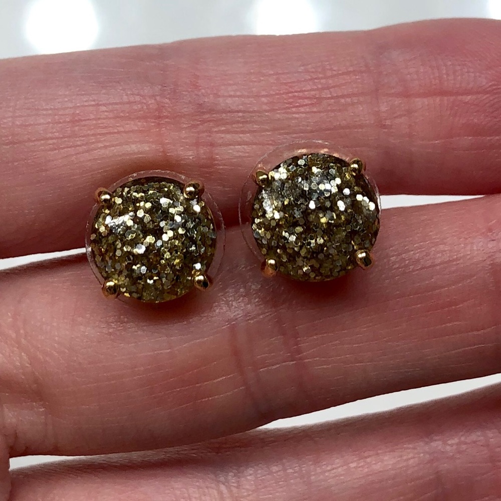 Kate Spade Sparkle Gold Glitter Studs